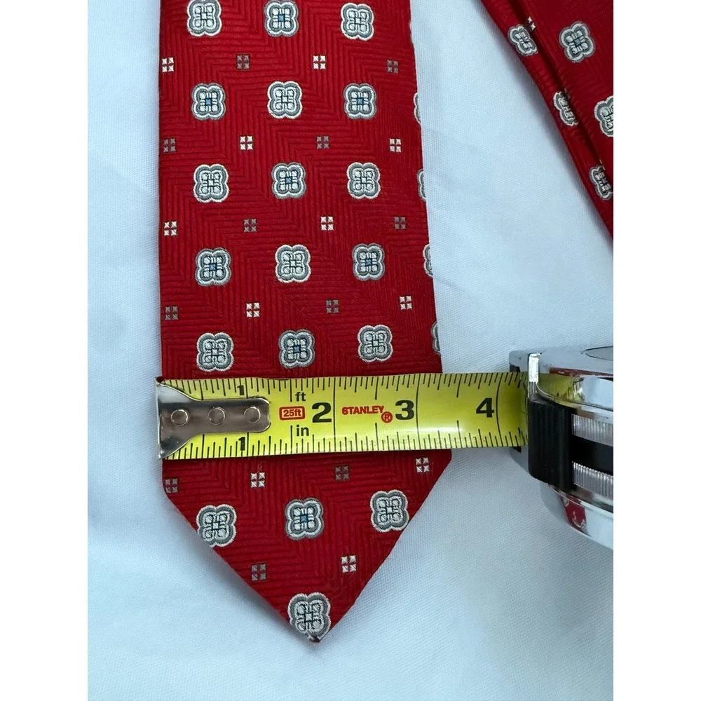 Robert Talbott Mens Best of Class Silk Necktie Red Geometric Classic Made in USA